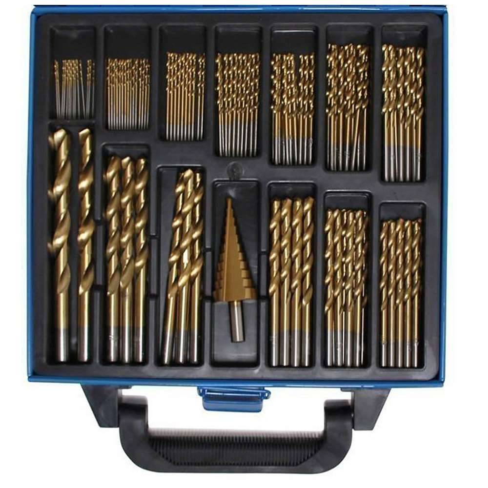 Spiral-Stufenbohrer-Satz HSS - Titan nitriert - 1 mm bis 10 mm - 119-tlg.