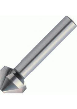 Ein Kegelsenker-Bohrer aus Metall mit einer konischen Schneidkante und zylindrischem Schaft, verwendet zum Erstellen eines konischen Lochs in Materialien.