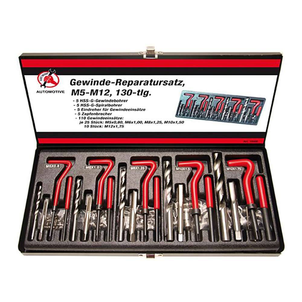 Gewinde-Reparatursatz - M5 - M12 - 130-tlg.