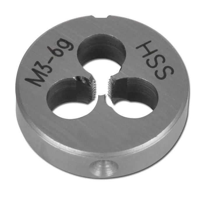 Schneideisen "FORUM" für Stahl bis 850 N metrisch - Gewinde M2 - Steigung 0,40 mm - Außen-Ø x Höhe 16 mm x 5 mm