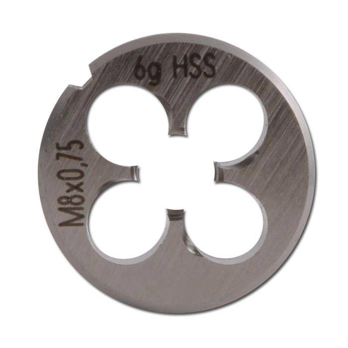 Schneideisen - "FORUM" - für Stähle bis 850 N metrisch fein - Gewinde x Steigung M 8 x 0,50 mm - Außen-Ø x Höhe 25 x 9 mm - Preis per Stück
