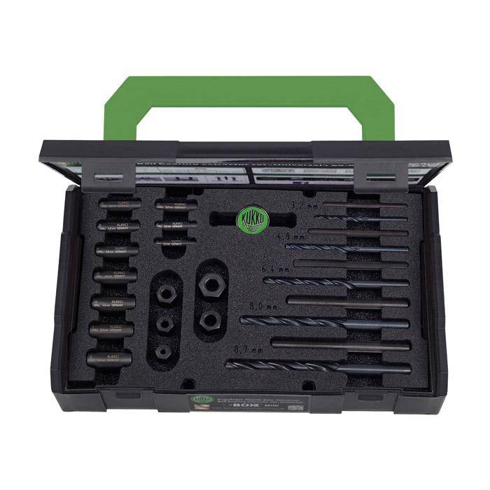 Schraubenausdreh-Satz - mit Bohrern und Bohrbüchsen - Ø M5 bis M16 - KUKKO