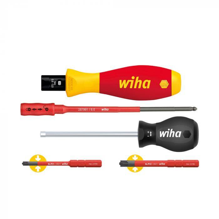 Drehmoment-Schraubendreher Set TorqueVario®-S electric - PlusMinus/Pozidriv - 5-teilig - variabel einstellbare Drehmomentbegrenzung 0,8 bis 5,0 Nm