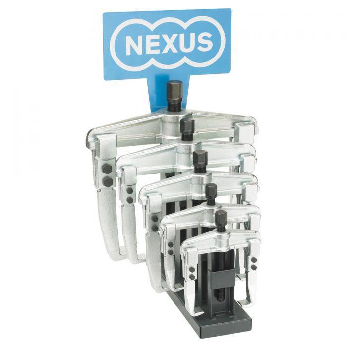 Universal-Abzieher - 2-armig - Verkaufsdisplay - Spannweite 10 bis 200 mm - Spanntiefe 150 mm - Inhalt 141-2, 100-1, 100-1,5, 100-2, 100-2,5