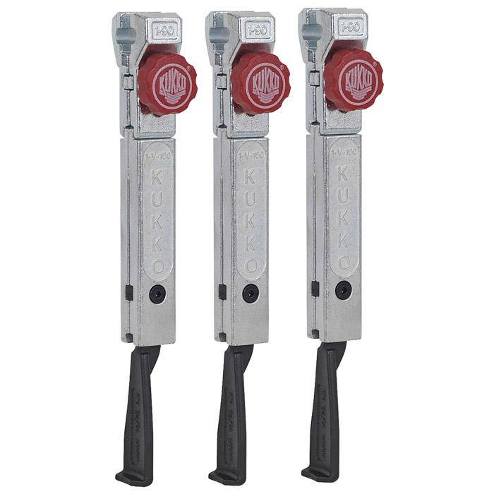 Abzughaken - Modell 1-195-S - 1 Satz a 3 Stück - extrem schmale, schnellverstellbar - KUKKO