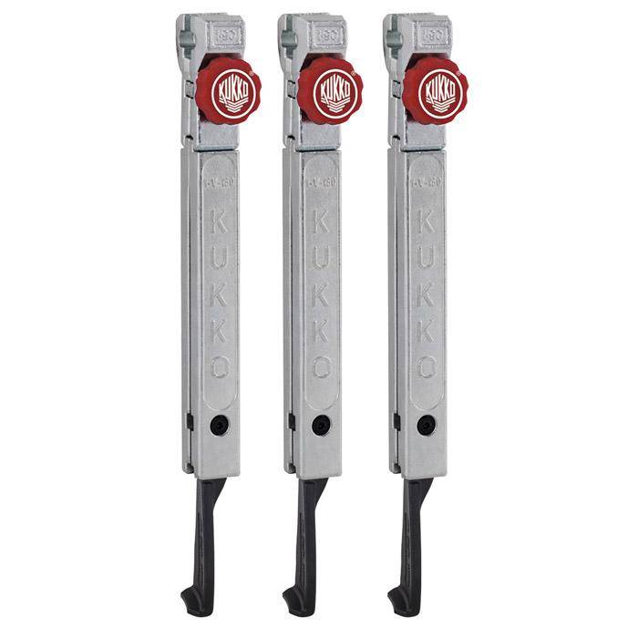 Abzughaken - Model 1-255-S - 1 Satz a 3 Stück - extrem schmal - schnellverstellbar - KUKKO