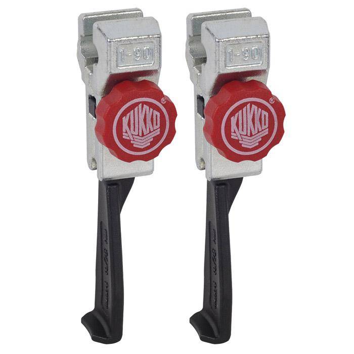 Abzughaken - Model 1-95-P - 1 Paar - extrem schmale, schnellverstellbar - KUKKO