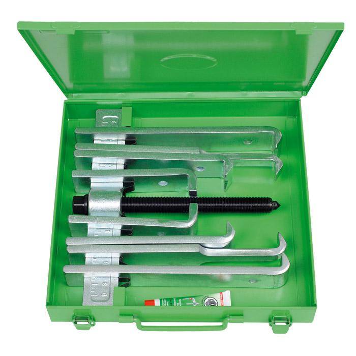 Farm- und Werkstattabzieher - Set im Metallkoffer - mit verschiedenen Abzughaken - KUKKO