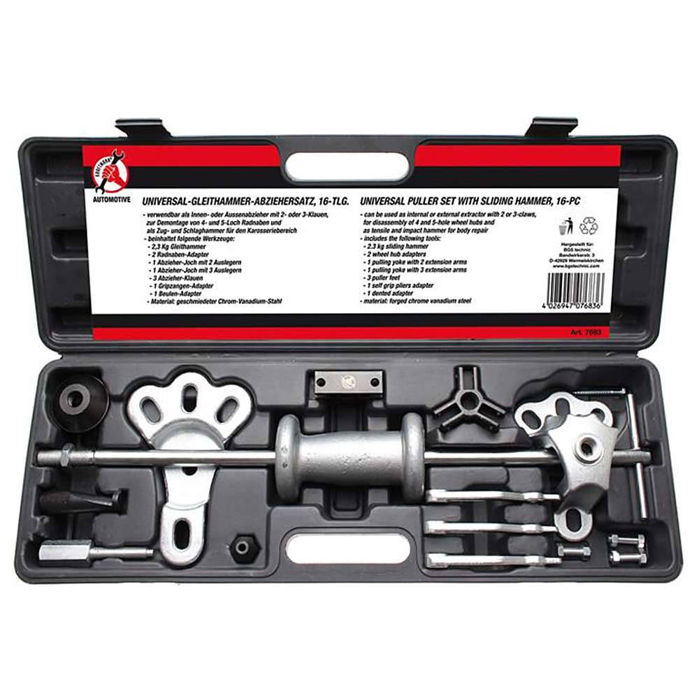 Universal-Gleithammer-Abziehersatz - für Radnaben und als Schlaghammer - 16-tlg.