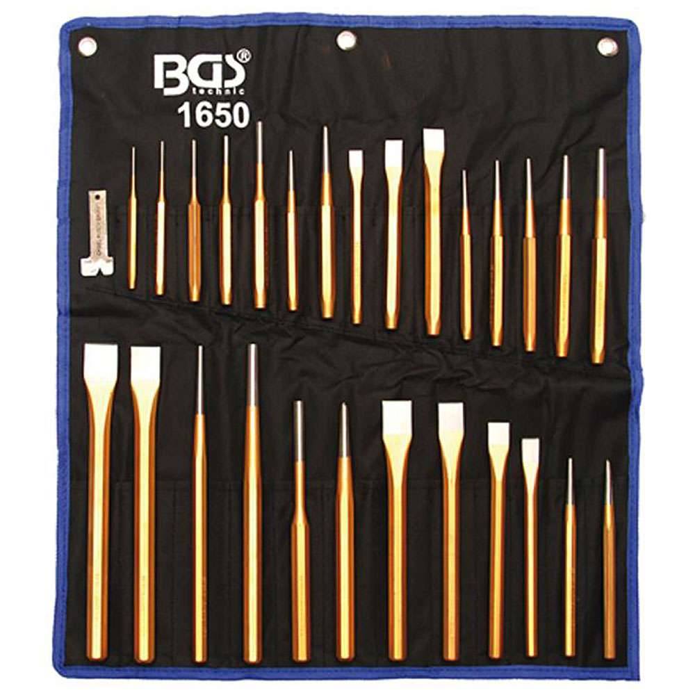 Meißel- und Durchschlägersatz - 28-teilig - Chrom-Vanadium-Stahl