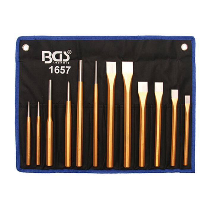 Splintentreiberset - inkl. Meißel + Körner - 12 tlg.