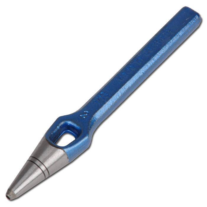 Blauer Metallkörner mit silberner Spitze, wird zum Markieren von Bohrungspunkten verwendet.