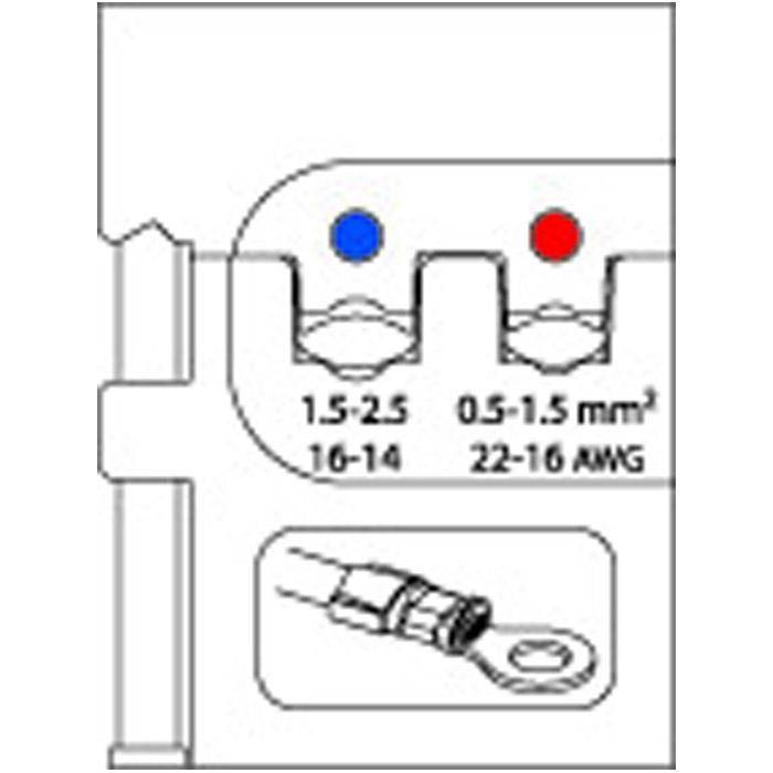 Modul-Einsatz - für isolierte Kabelschuhe -0,5-1,5 mm² -1,5-2,5