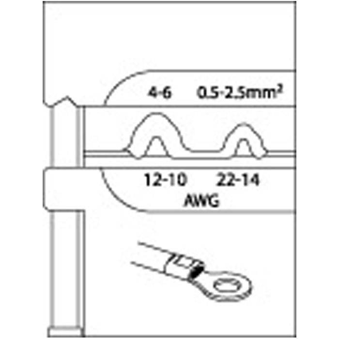 Modul-Einsatz - für unisolierte Kabelschuhe - 0,5-2,5/4-6 mm²
