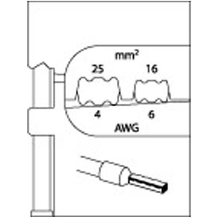 Modul-Einsatz - für Aderendhülsen - 16/25 mm²
