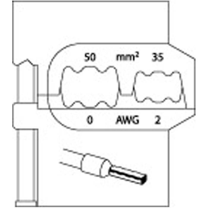 Modul-Einsatz - für Aderendhülsen - 50/35 mm²