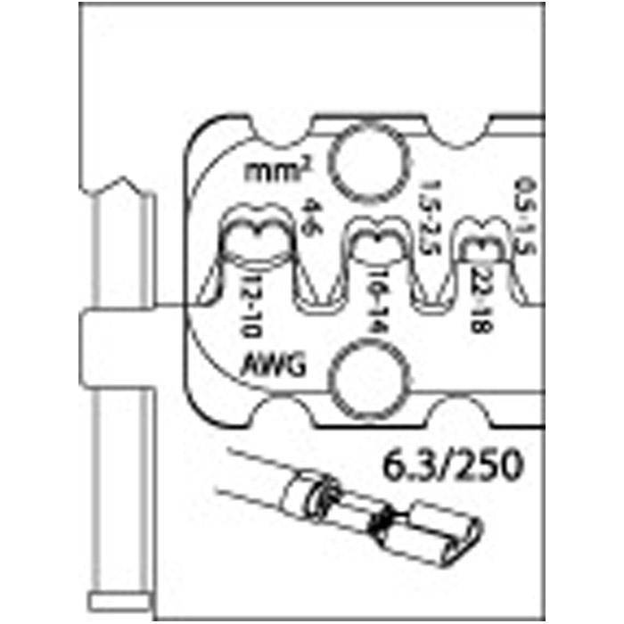 Modul-Einsatz - für Flachsteckhülsen - 6,3 - 0,5-6 mm²