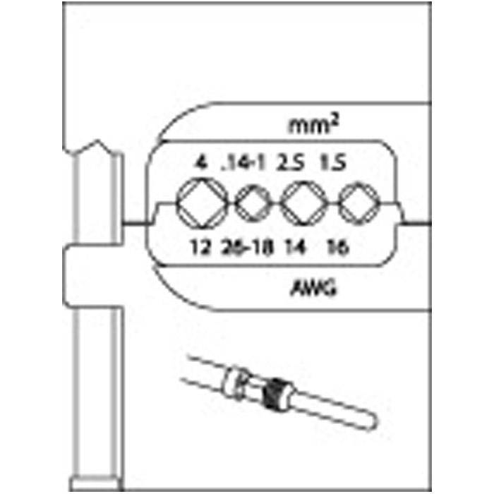 Modul-Einsatz - für schwere Steckverbinder - 1,5-4mm² - AWG 26-12