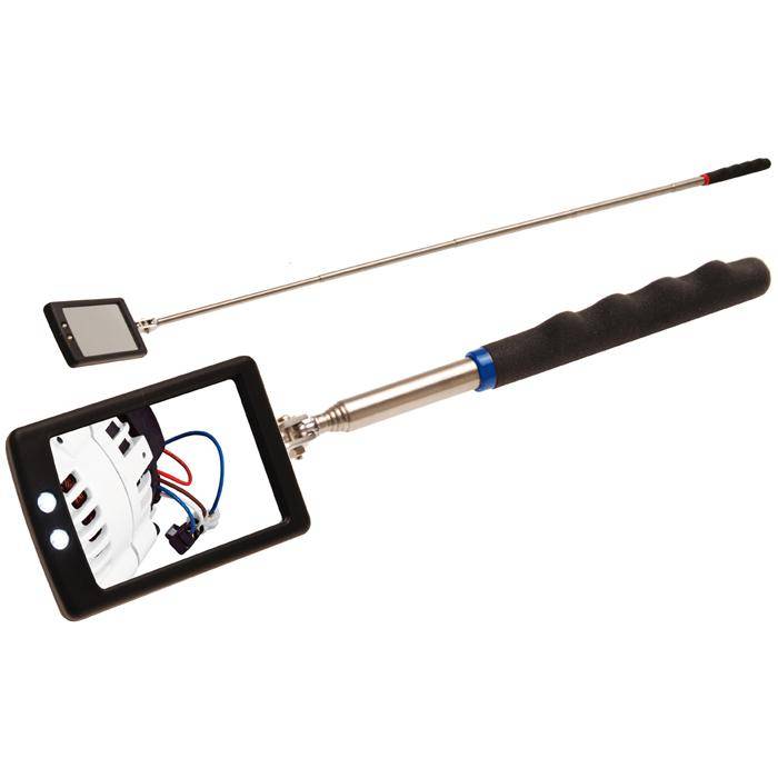 LED Teleskop-Inspektionsspiegel - Länge 285 bis 870 mm - 2 LED