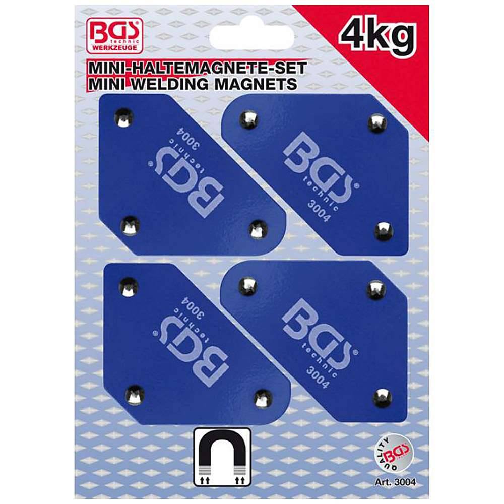 Mini-Magnethalter-Satz - Ausführungen 45°, 90°, 135° - Haltekraft 4 Kg - 4-tlg.