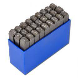 Schlagbuchstabensatz - Schrifthöhe 5 mm - DIN 1451 - Stahl - 27-teilig