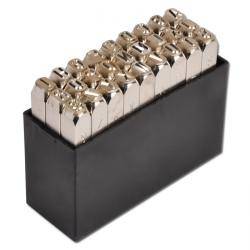 Schlagbuchstabensatz - Schrifthöhe 2 mm - vernickelt - "TURNUS"