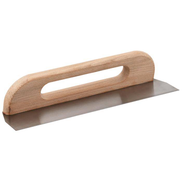 Flächenkelle - glatt - Größe 500 mm - Holzgriff leicht geneigt - Gewicht 0,633 kg