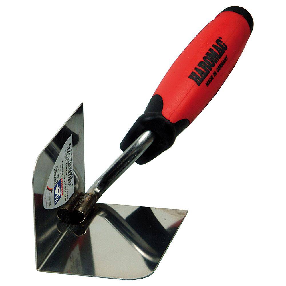 Eckenkelle innen - Edelstahl rostfrei - Blattwinkel 90° - Blattschenkel 80 x 60 mm - 2K-Ergo-Softgriff