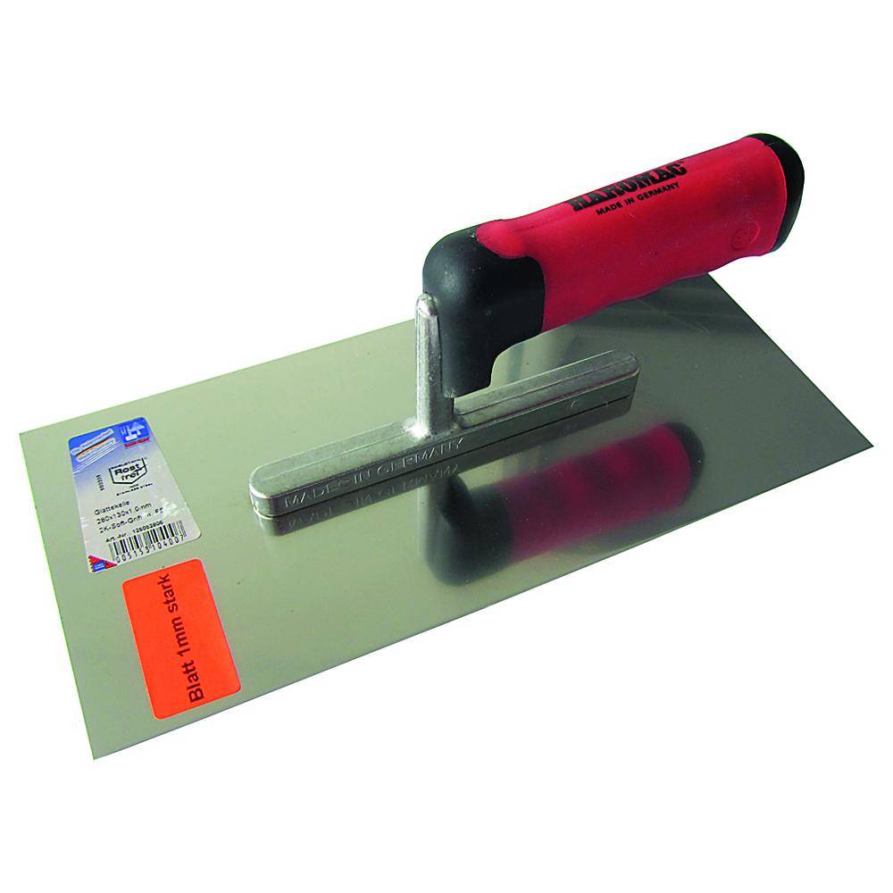 Glättekelle - Edelstahl rostfrei - Blattlänge 280 mm - Blattbreite 130 mm - 2K-Ergo-Softgriff