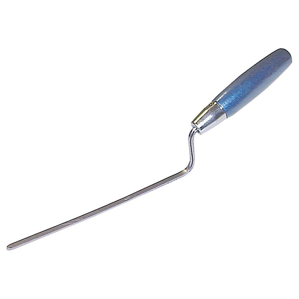 Ein Farbwalzen-Rahmen mit blauem Griff, gezeigt auf weißem Hintergrund.