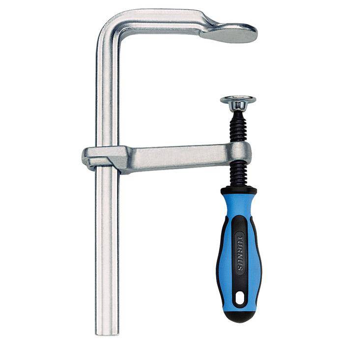 Ganzstahl-Schraubzwinge VIRIDIS mit 3K-Komfortgriff - Spannweite 120mmx60mm-Spannbacke 13,5mmx6,5mm