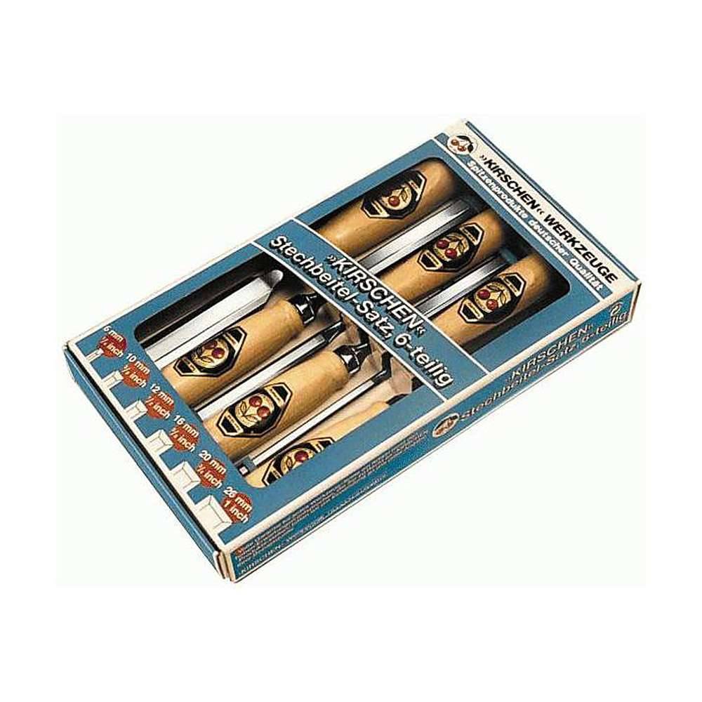 Stechbeitel-Satz mit Holzheft - riefenfrei - Werkzeug-Spezialstahl - KIRSCHE