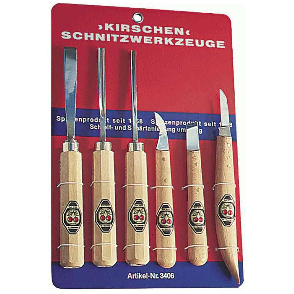 Kerbschnitzwerkzeug "Nr.3406" - 6-teilig - Kirsche