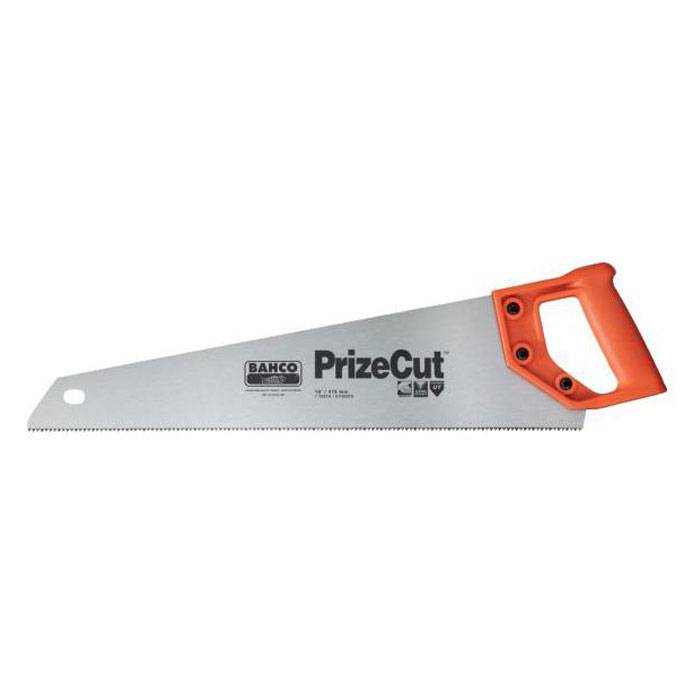 Handsäge mit orangefarbenem Griff und silberner Klinge mit der Bezeichnung „BAHCO PrizeCut