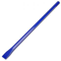 Ein blauer Kunststohrstock mit einem flachen, paddelartigen Ende, der zum Mischen von Getränken oder Umrühren von Flüssigkeiten verwendet wird.