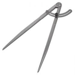 Ein Metallzirkel mit zwei geraden, spitzen Beinen, der zum Zeichnen von Kreisen oder zum Messen von Entfernungen auf Karten und Plänen verwendet wird.