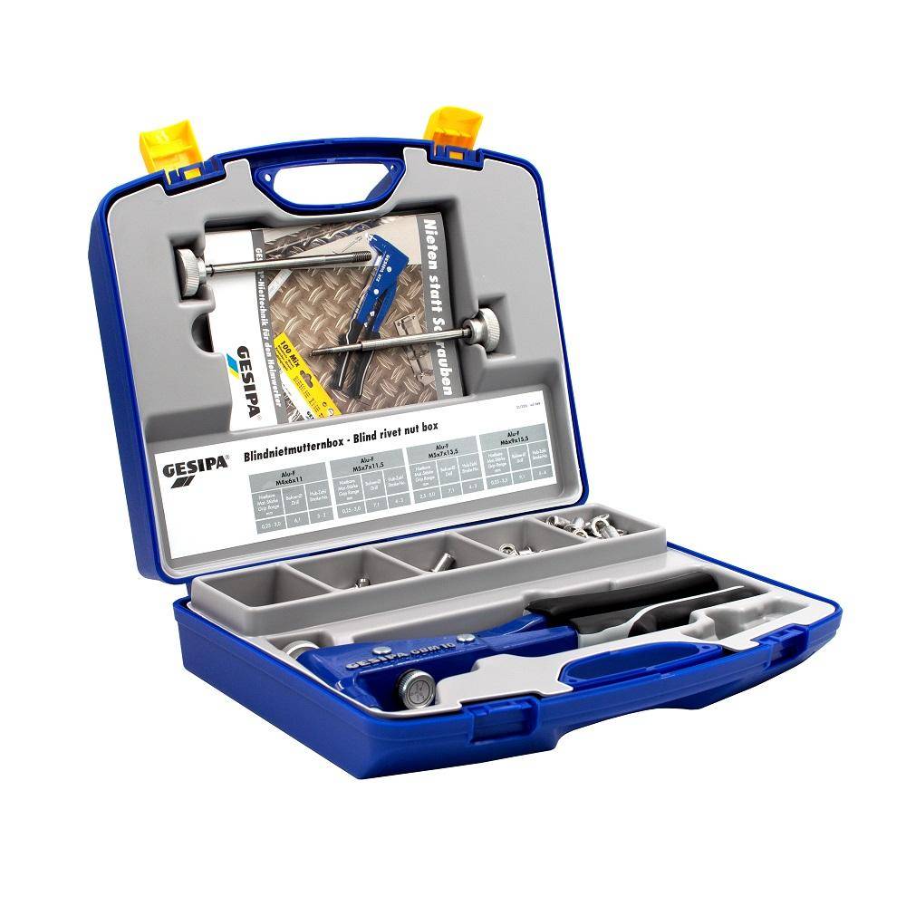 Blindnietmutter-Box - Setzgerät GBM 10 - inkl. Dorn & Mundstück