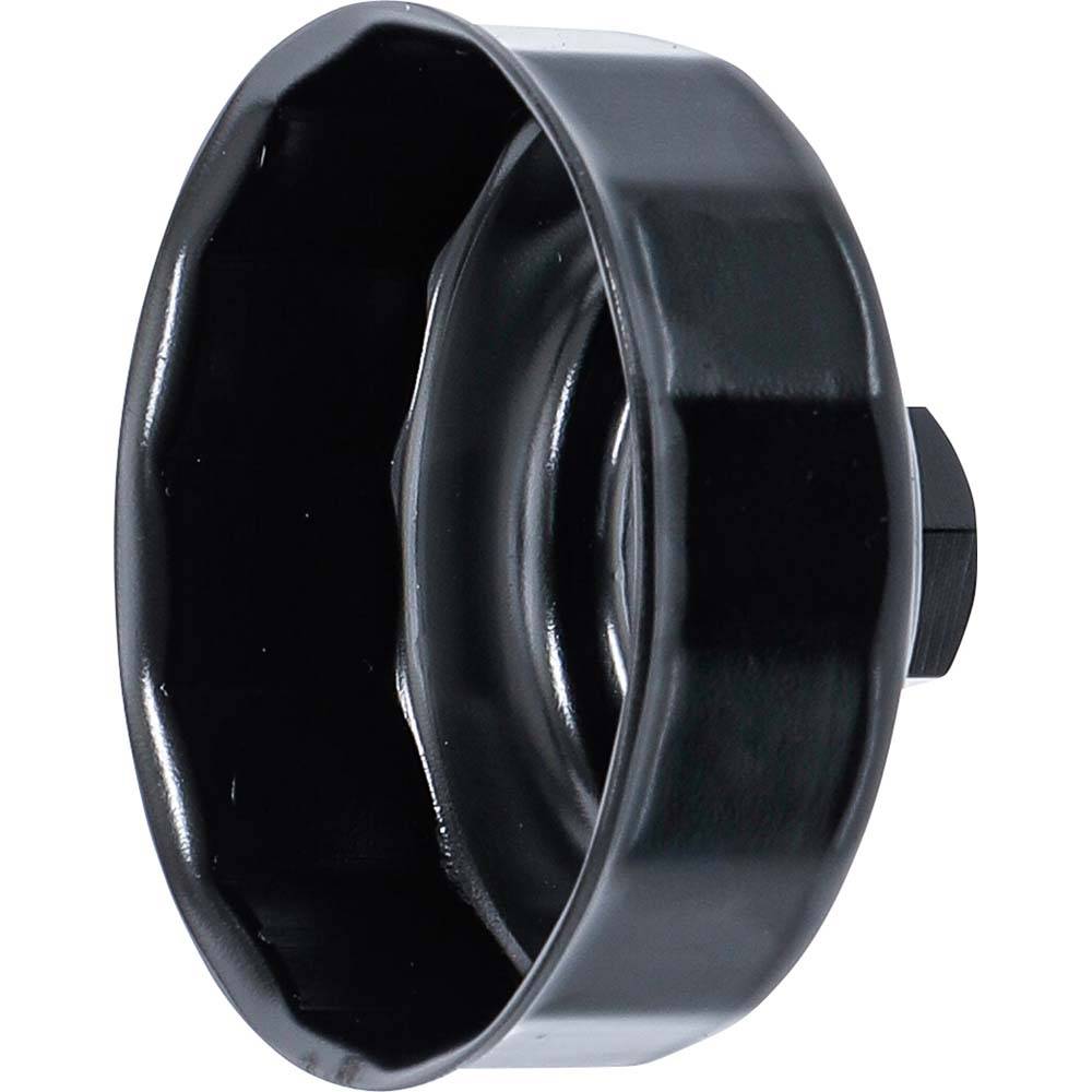 Ölfilterkappe - schwarz lackiert - 74 mm x 14-kant - für Nutzfahrzeuge