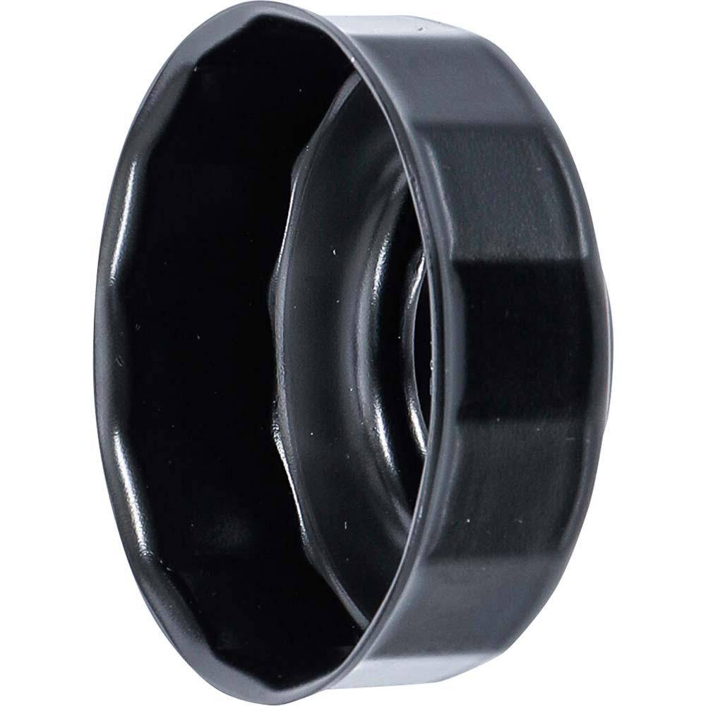 Ölfilterkappe aus Stahlblech - schwarz 76 mm x 14 -kant