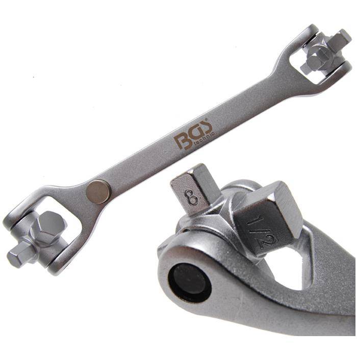 Ölwannen-Spezialschlüssel - 8 in 1 - SW- 8 bis 17 mm - 3/8" und 1/2"
