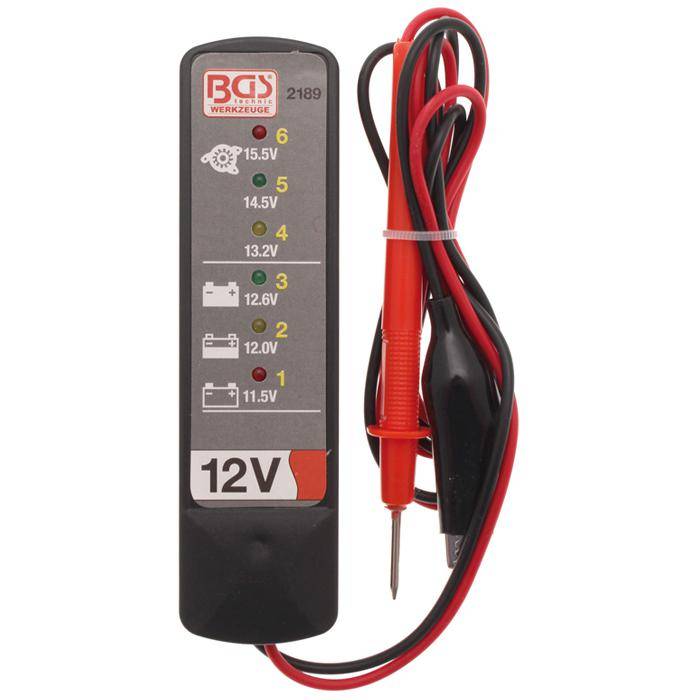 Tester für Batterie und Ladesystem - für 12V-Elektrik - LED Ansteuerung über Elektronik