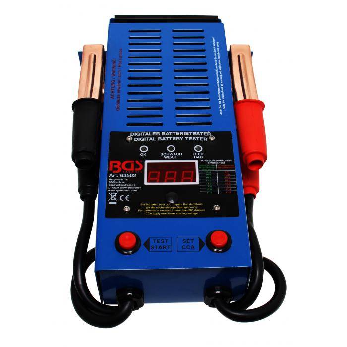 Digitaler Batterie-Tester - zur Prüfung von Fahrzeugbatterien, Lade- und Anlasssystemen - 3-stellig
