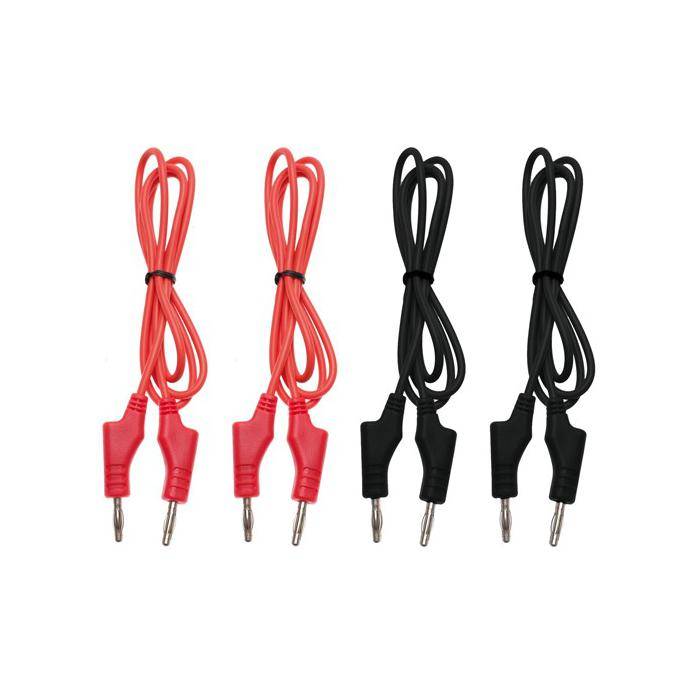 Multimeter-Prüfkabel Satz - beidseitig mit 4 mm Stecker - Länge 100 cm - 4-tlg.