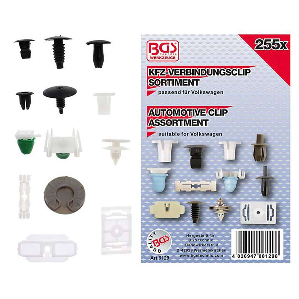 Clip-Sortiment - für Innenverkleidung VW Fahrzeuge - 255-tlg.
