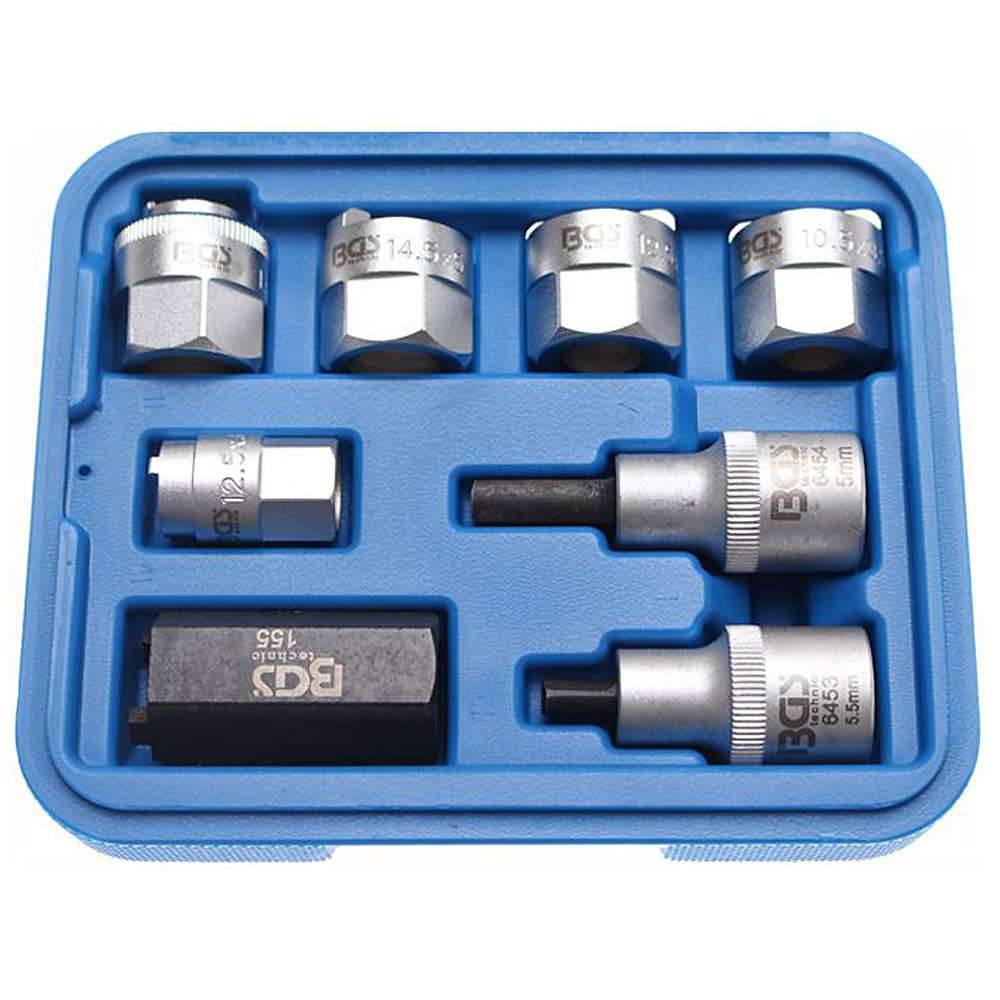 Federbein-Werkzeugsatz - 1/2 " Antrieb - 8-tlg. - Chrom-Vanadium-Stahl