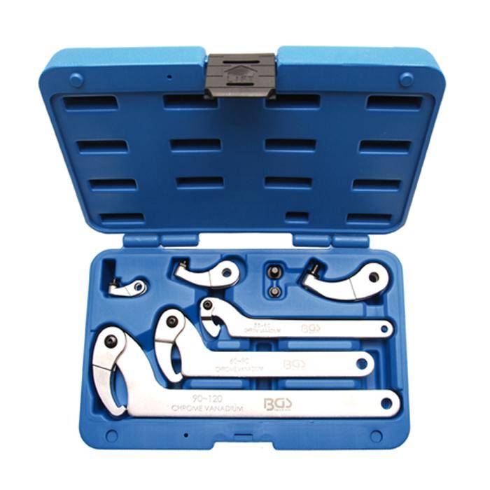 Hakenschlüssel-Satz - 8 tlg. - 35-120 mm