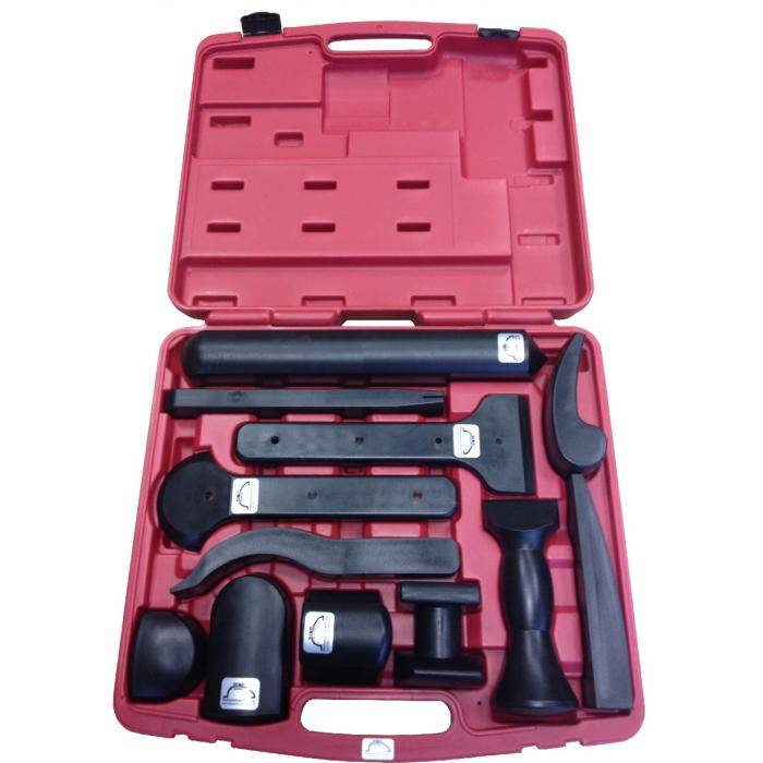 Ausbeulset Kunststoff - 12-teilig - zum Bearbeiten von Aluminiumblechen