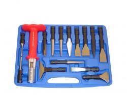 Meißel-und Körnerset groß mit austauschbaren Aufsätzen - 14-tlg - mit Koffer