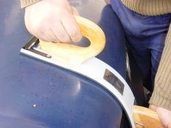 Schleifpapierhalter - flexibel-biegsam - Spezialkunststoff Holzgriff