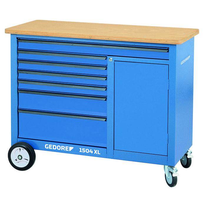 Rollwerkbank - fahrbare Werkbank - extra breit - 7 Schubfächer - Gesamttragkraft 700 kg